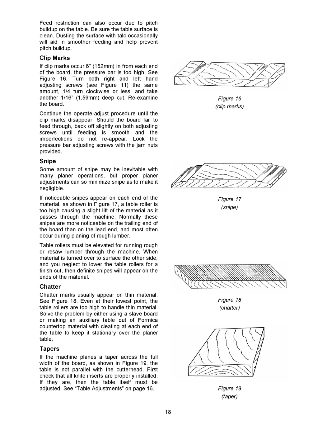 Powermatic WP2510 operating instructions Clip Marks 