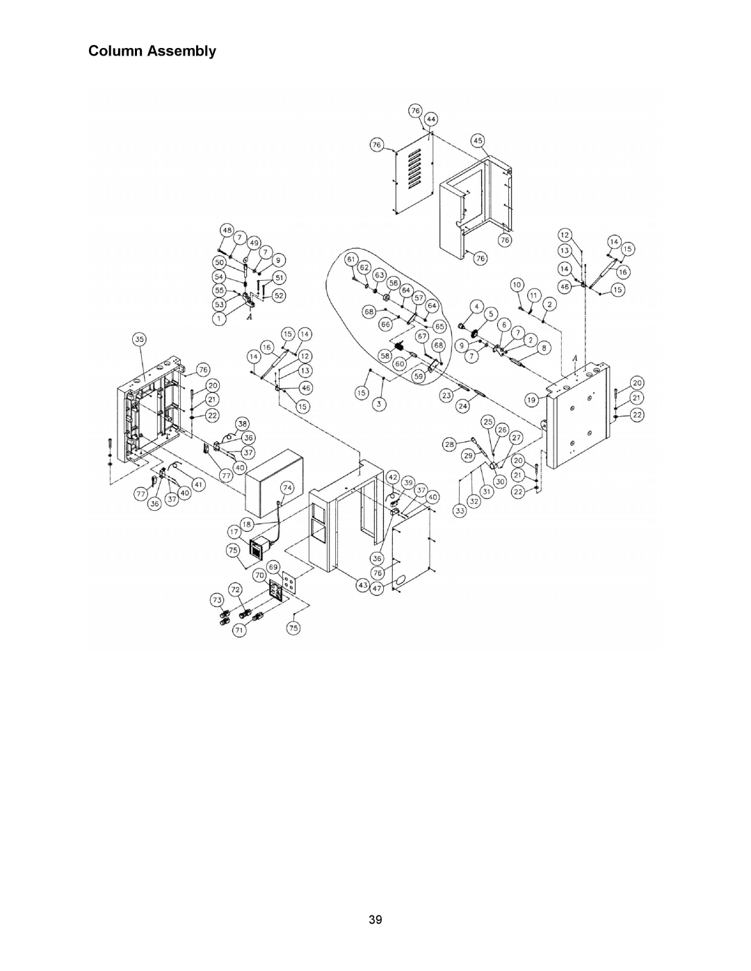 Powermatic WP2510 operating instructions Column Assembly 