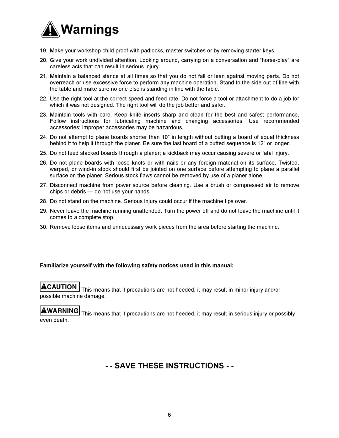 Powermatic WP2510 operating instructions 