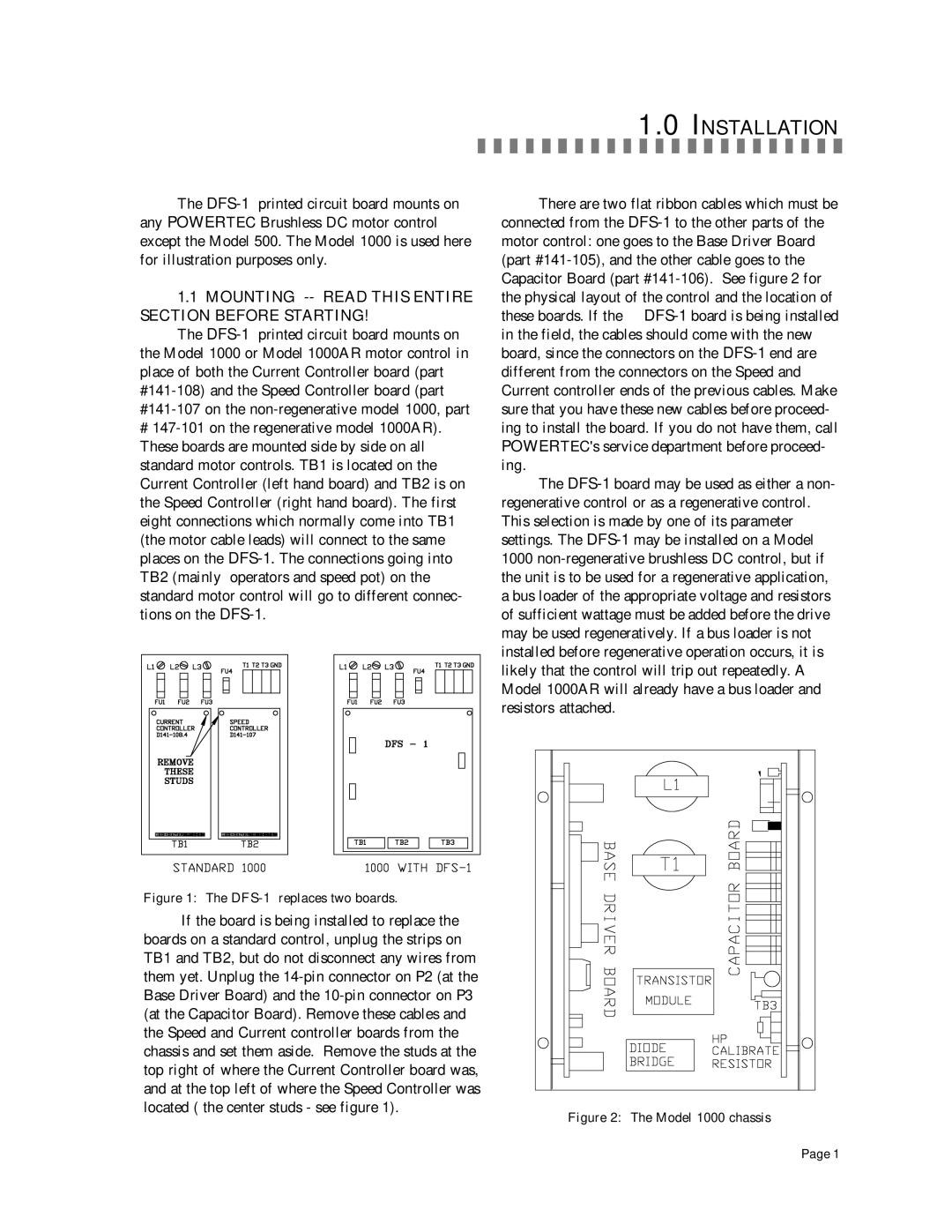 PowerTec DFS-1 manual Installation, Mounting -- Read this Entire Section Before Starting 