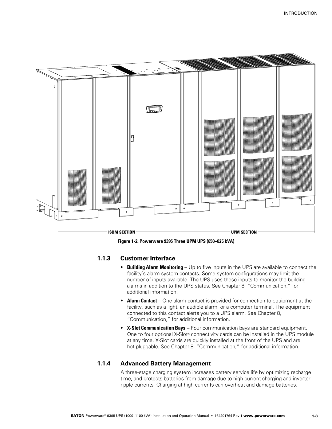 Powerware 10001100 kVA operation manual Customer Interface, Advanced Battery Management 