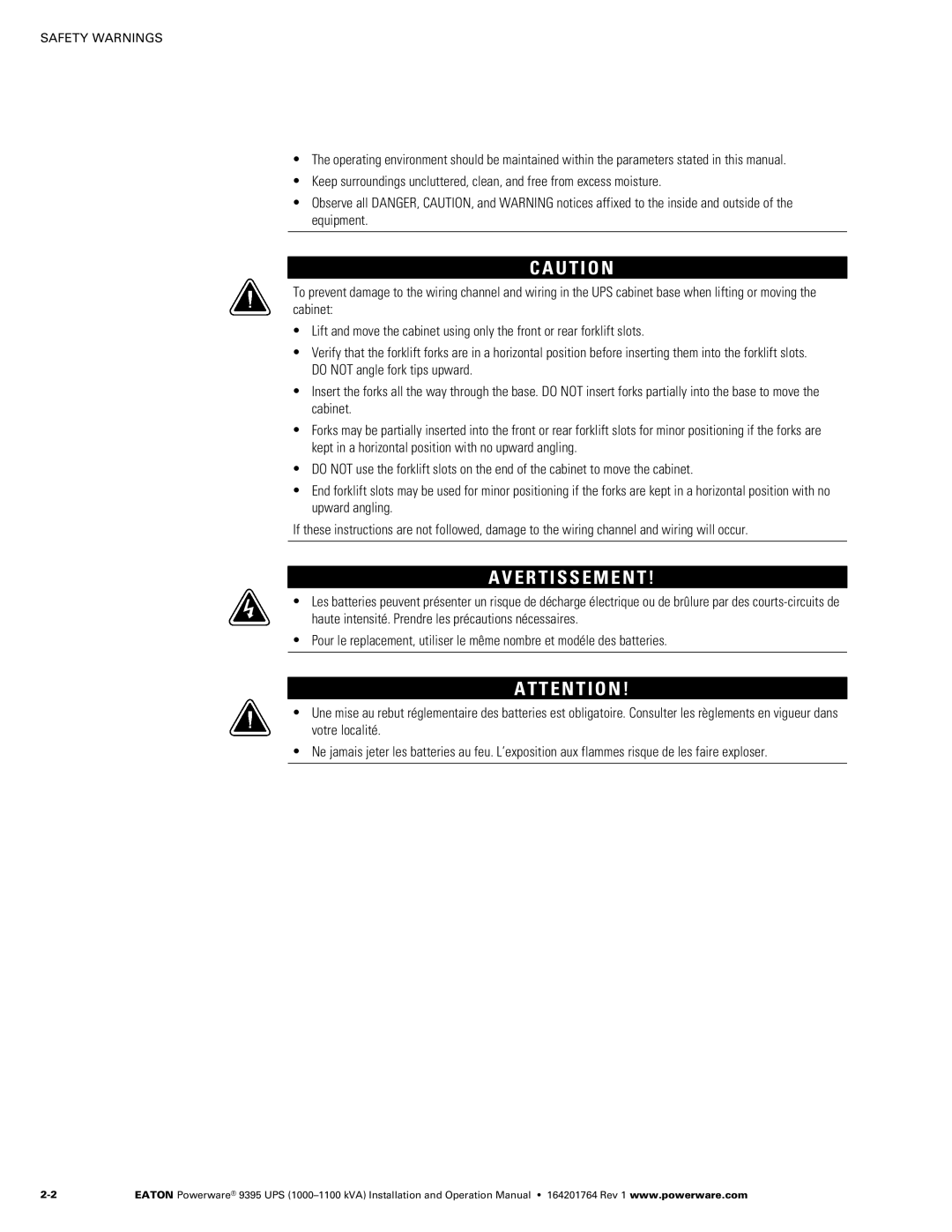 Powerware 10001100 kVA operation manual E R T I S S E M E N T 