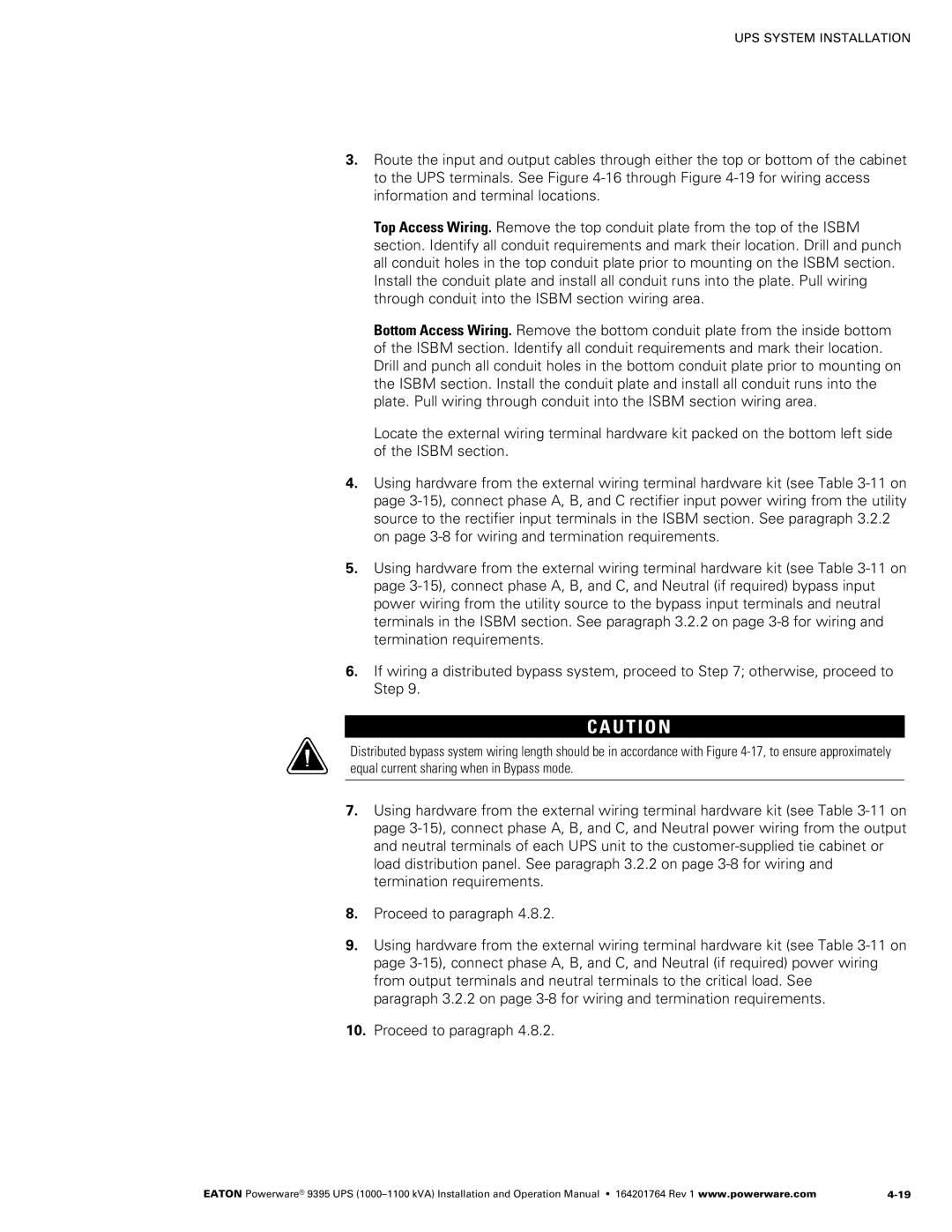 Powerware 10001100 kVA operation manual U T I O N 