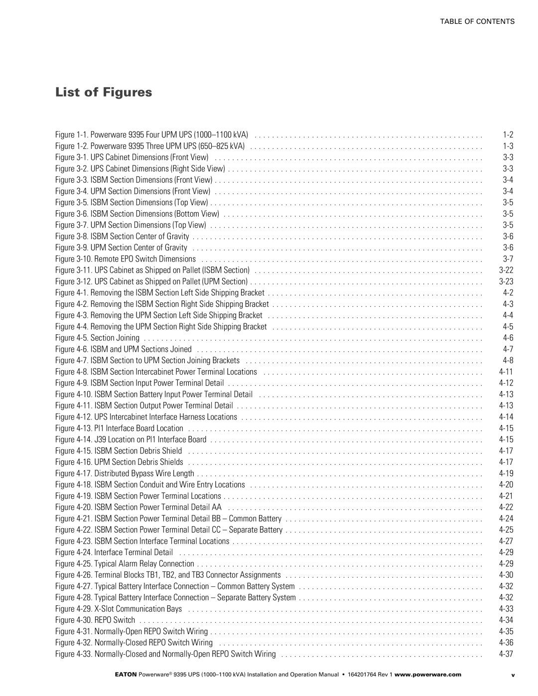 Powerware 10001100 kVA operation manual List of Figures 