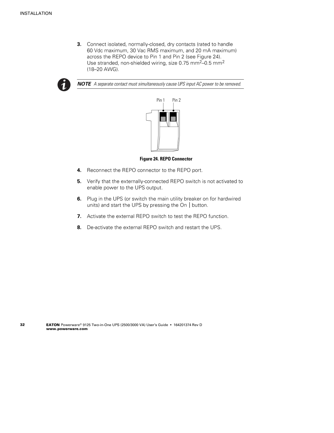 Powerware 2500 manual Repo Connector 