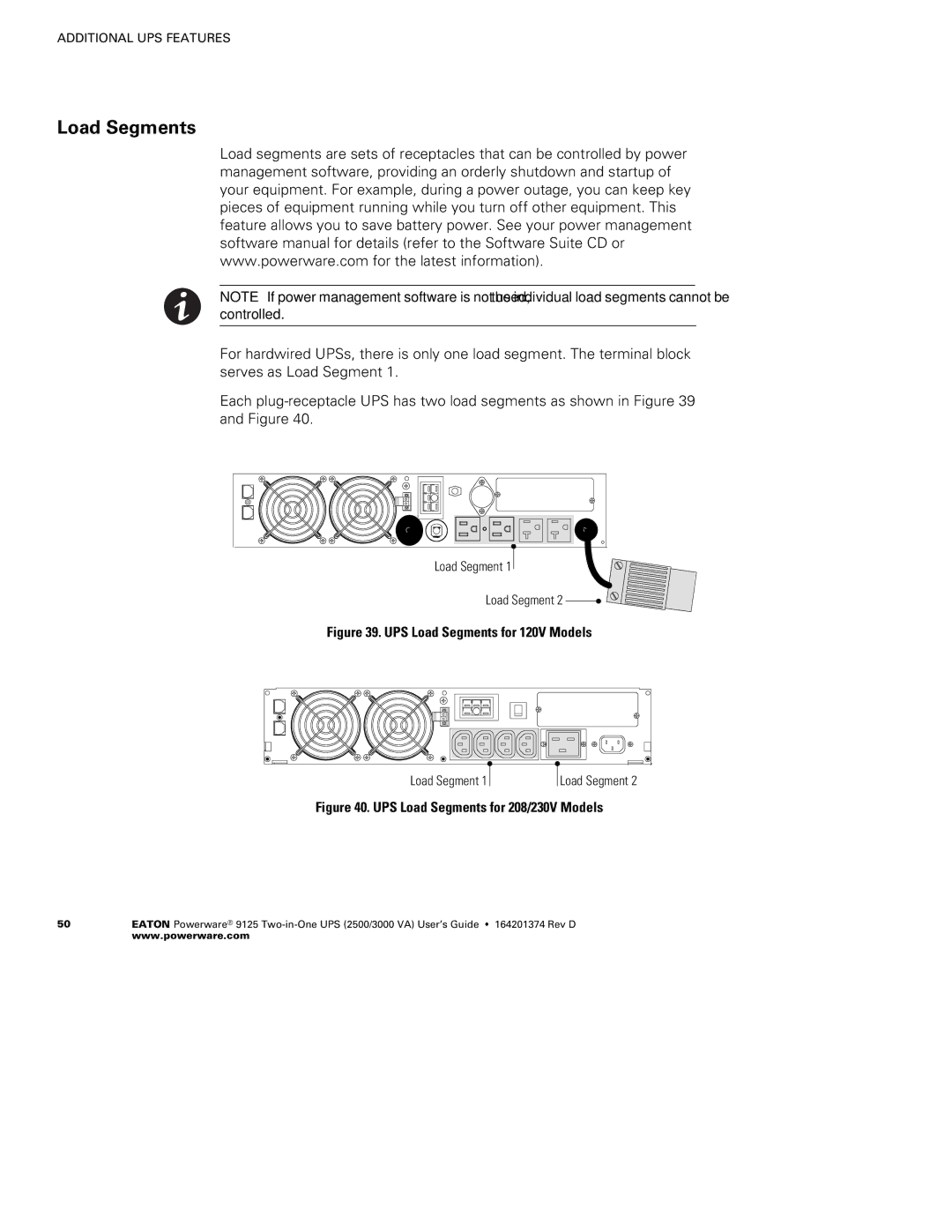 Powerware 2500 manual UPS Load Segments for 120V Models 