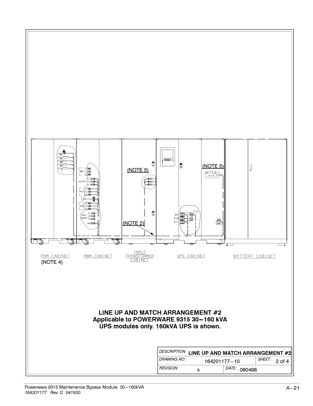 Powerware 30-160kVA operation manual Description Line UP and Match Arrangement #2 