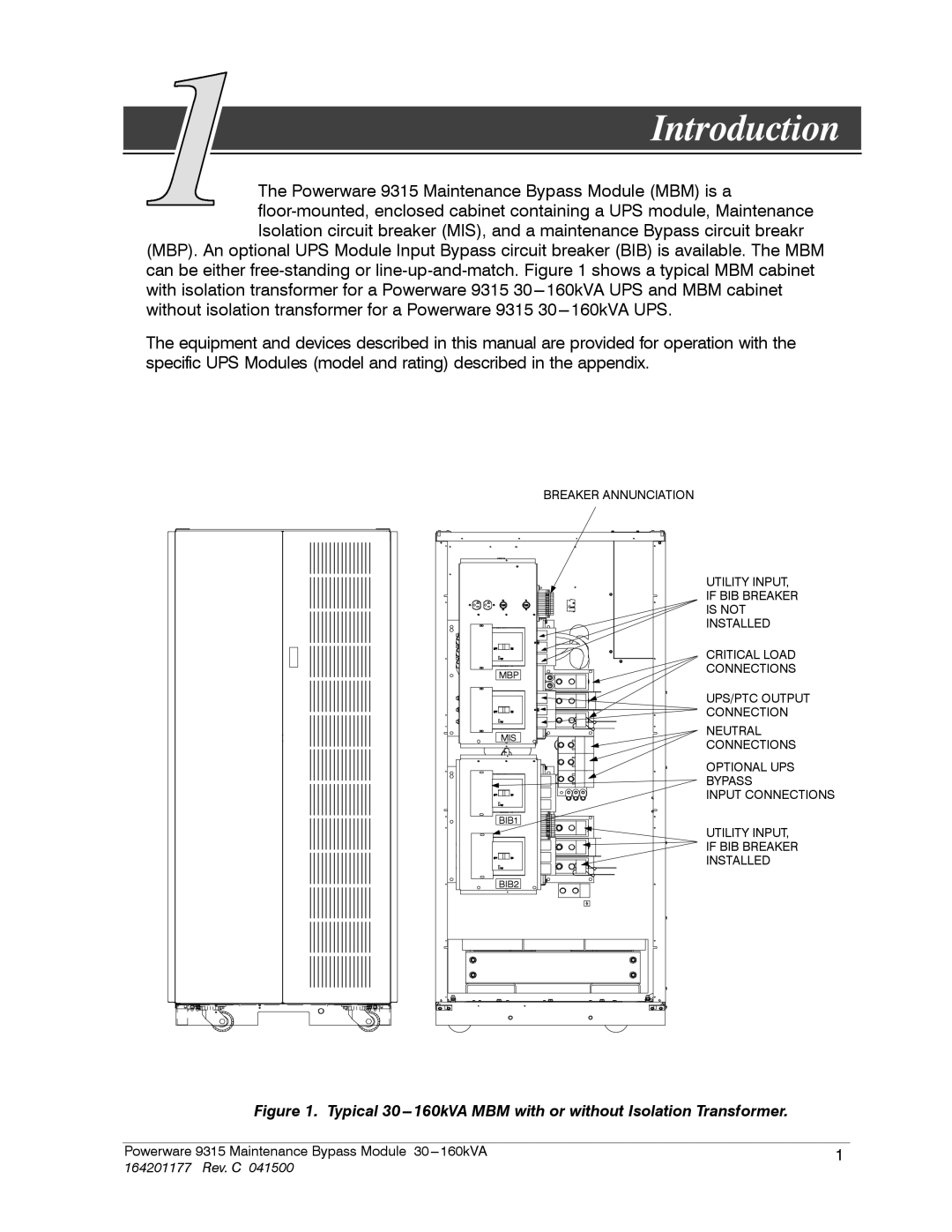 Powerware 30-160kVA operation manual Introduction 