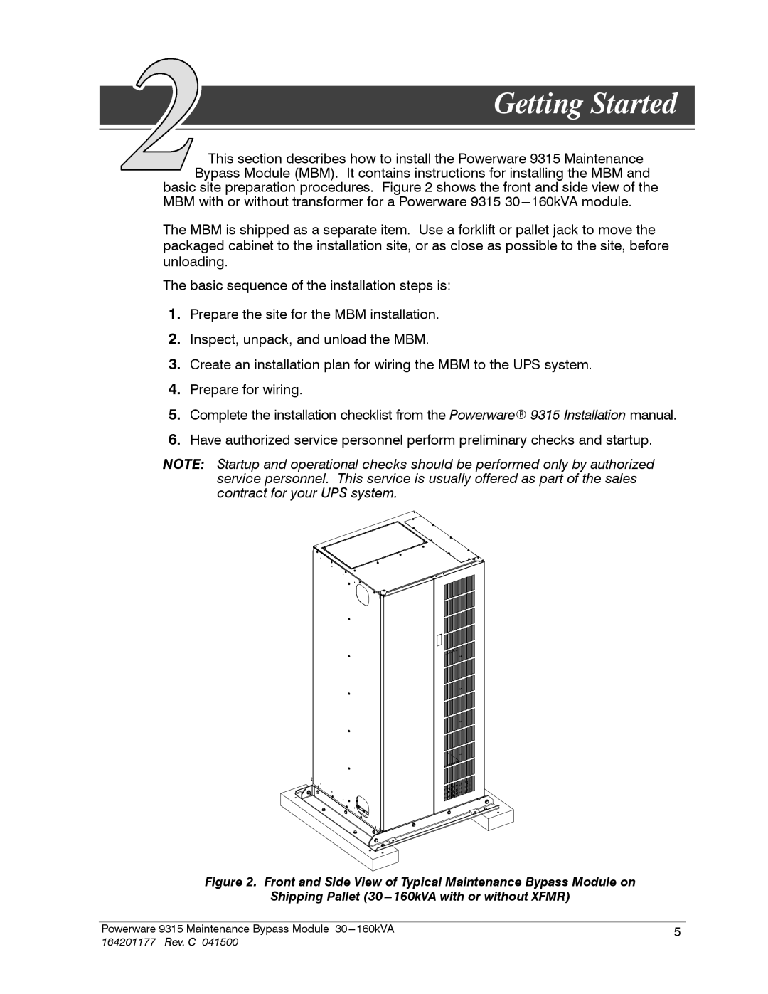 Powerware 30-160kVA operation manual Getting Started 