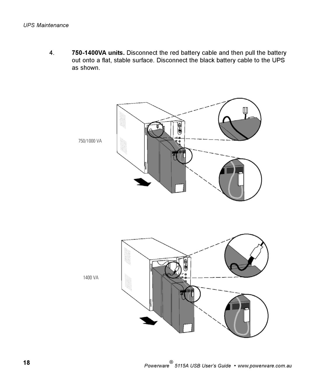 Powerware 5115A USB manual UPS Maintenance 