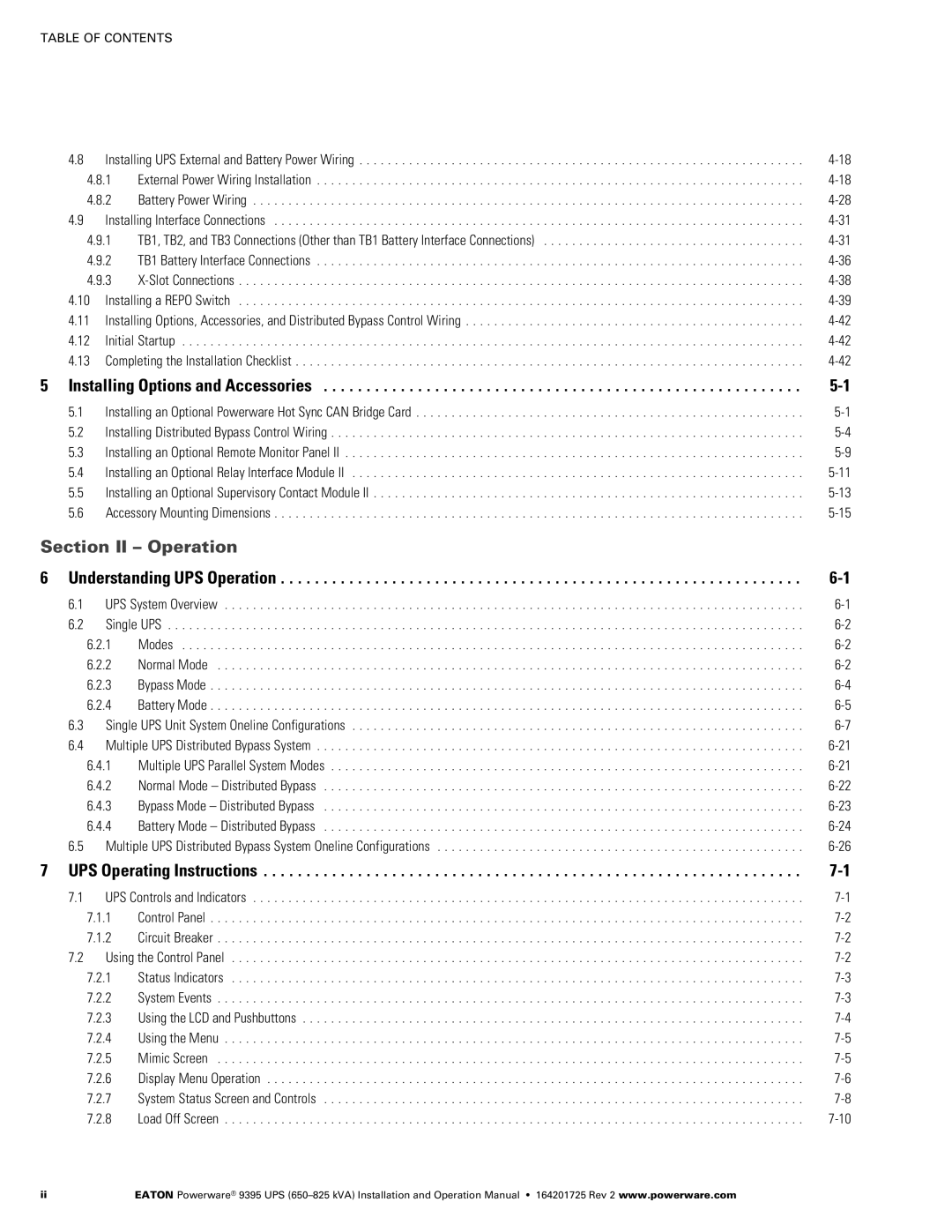 Powerware 650825 kVA Battery Power Wiring, Initial Startup, Understanding UPS Operation, UPS Operating Instructions 