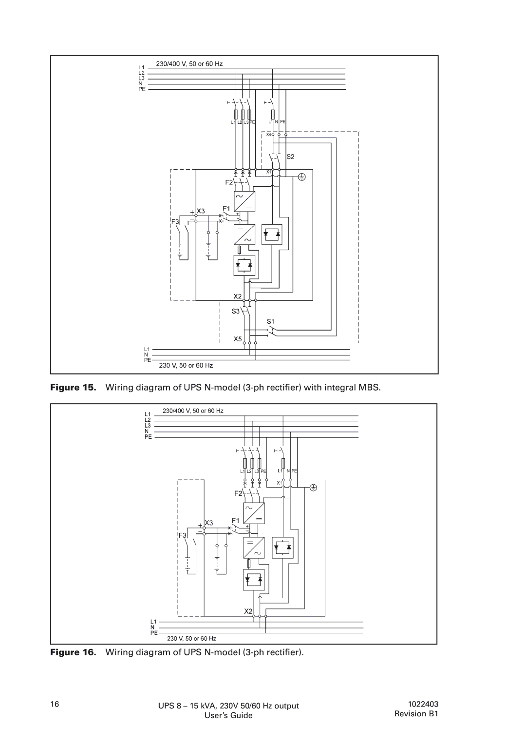 Powerware 8 - 10 kVA, 8 - 15 kVA manual Wiring diagram of UPS N-model 3-ph rectifier 