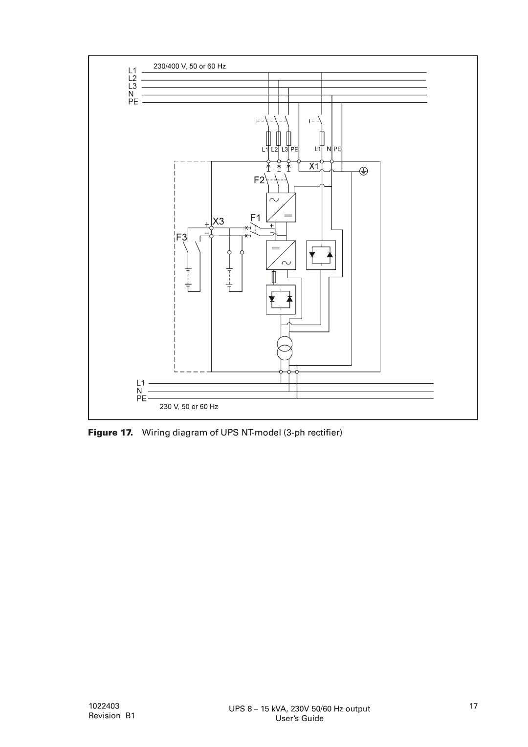 Powerware 8 - 15 kVA, 8 - 10 kVA manual Wiring diagram of UPS NT-model 3-ph rectifier 