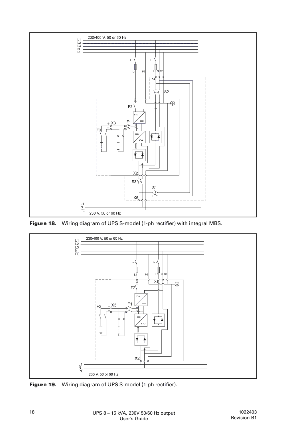 Powerware 8 - 10 kVA, 8 - 15 kVA manual Wiring diagram of UPS S-model 1-ph rectifier 