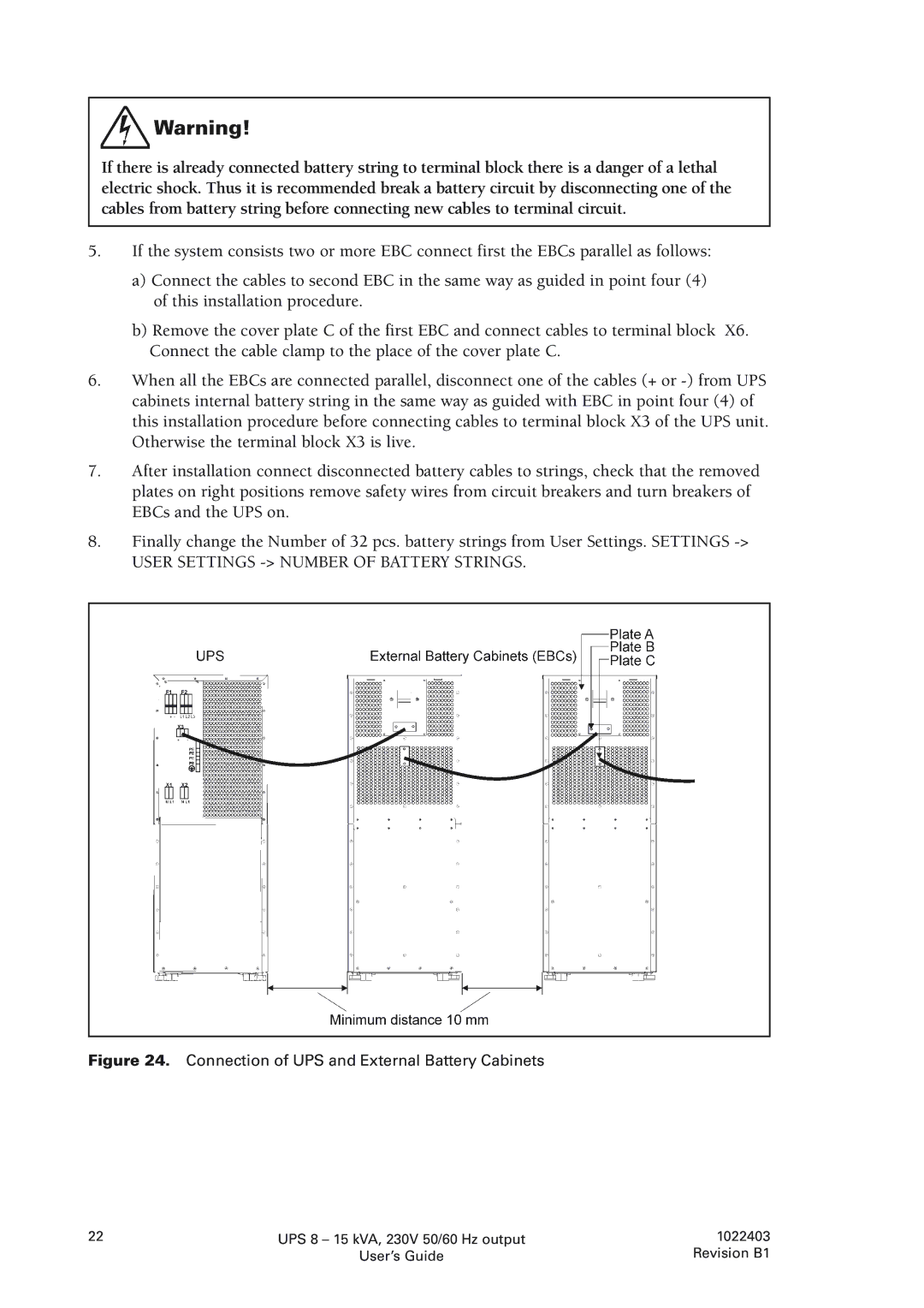 Powerware 8 - 10 kVA, 8 - 15 kVA manual User Settings Number of Battery Strings 