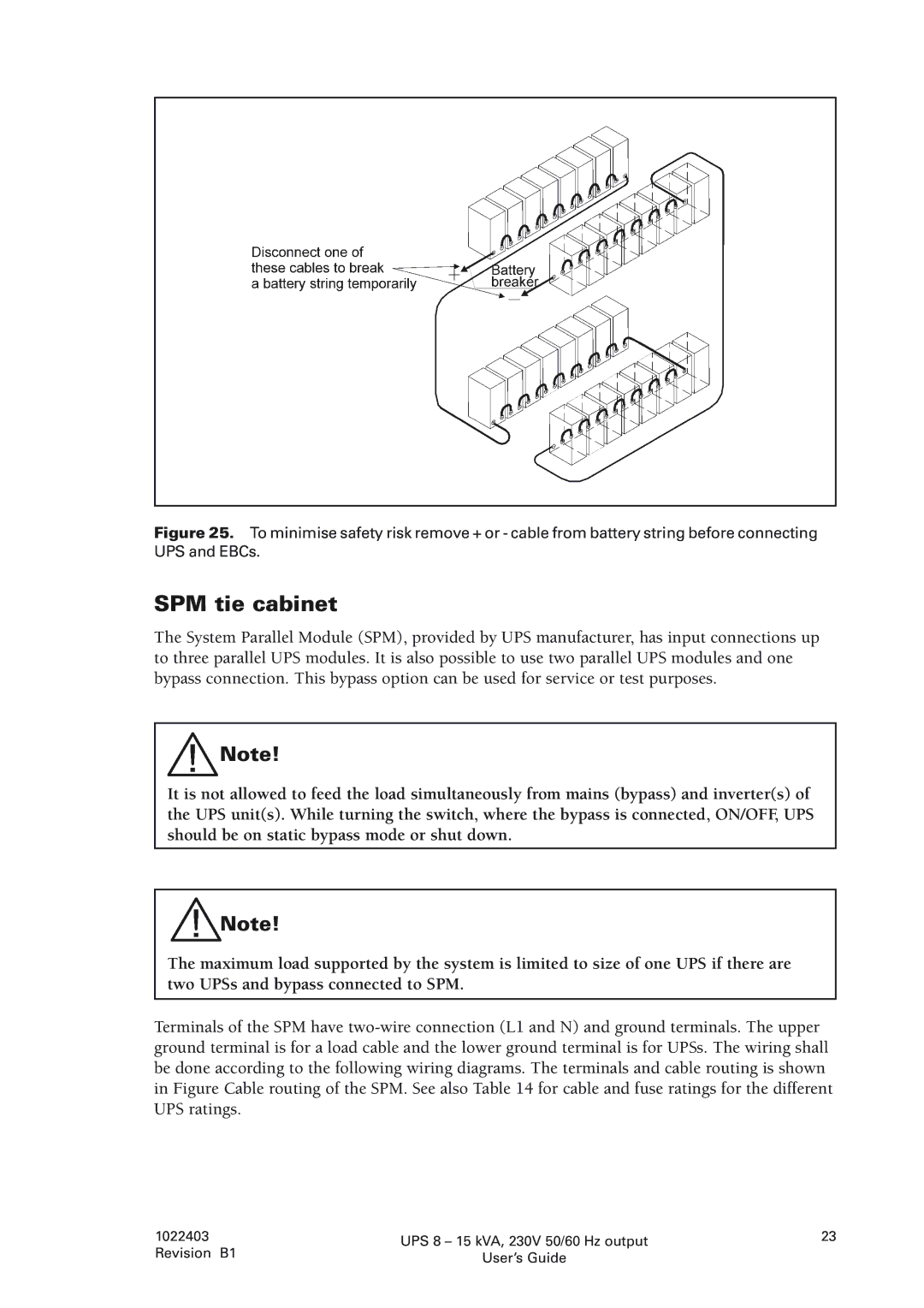 Powerware 8 - 15 kVA, 8 - 10 kVA manual SPM tie cabinet 