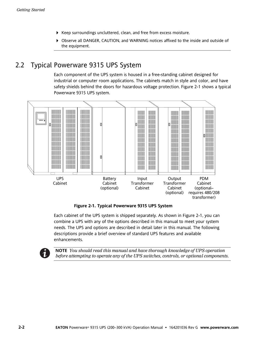 Powerware operation manual Typical Powerware 9315 UPS System 