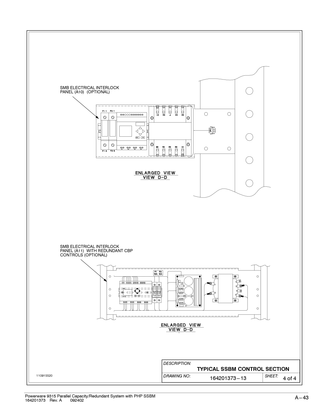 Powerware 9315s manual Sheet 4 