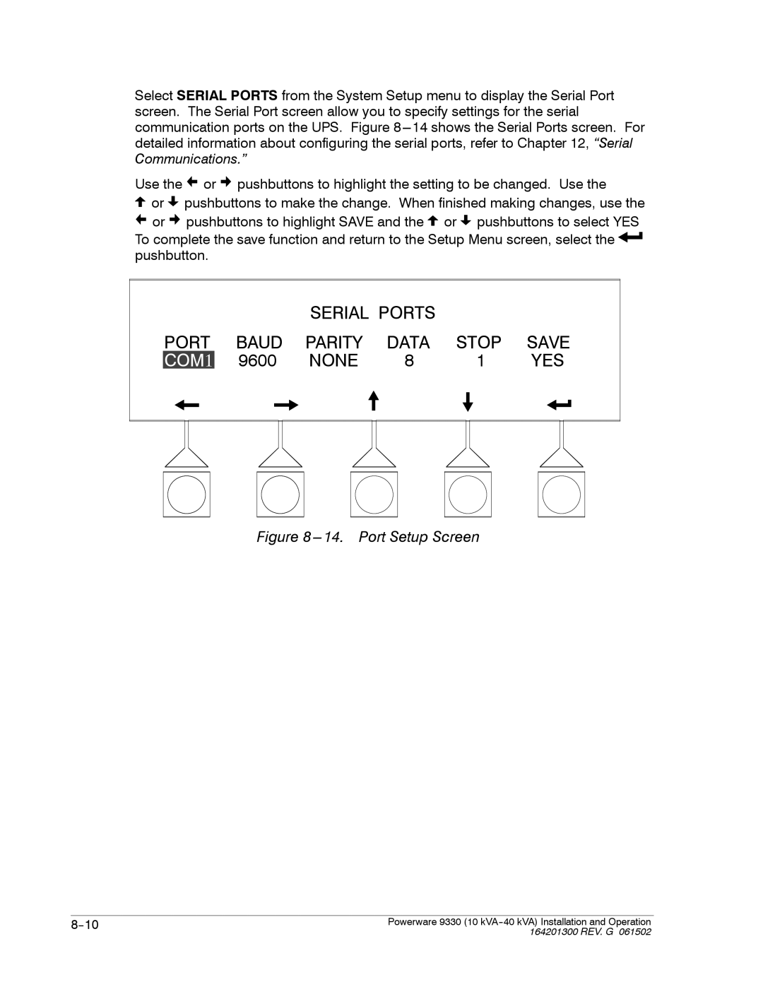 Powerware 9330 operation manual Com 