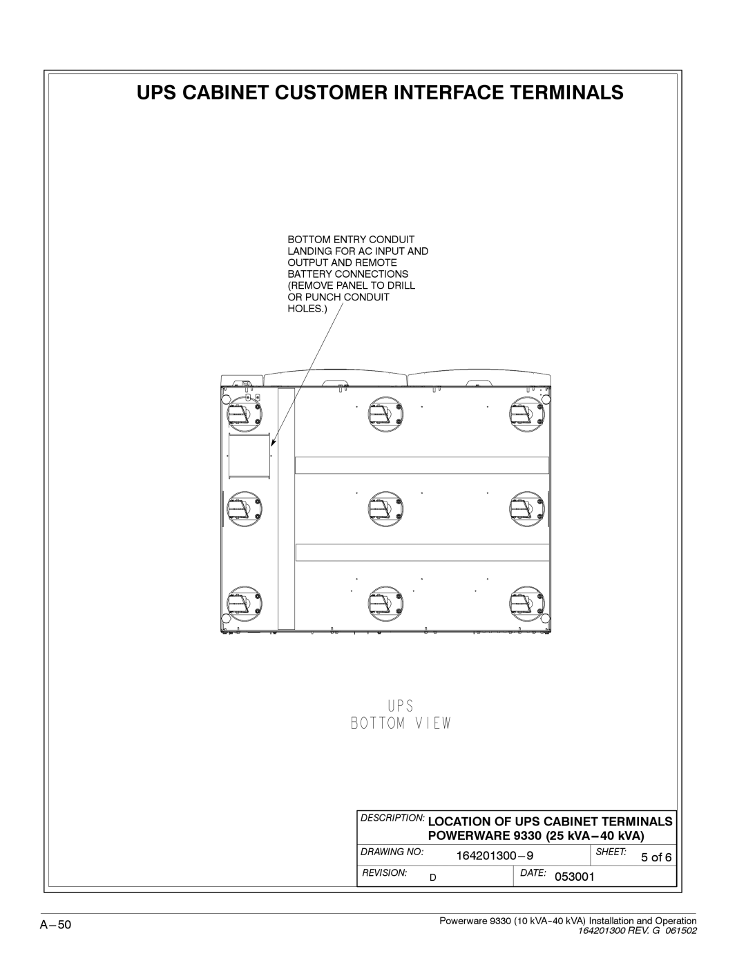 Powerware operation manual Powerware 9330 10 kVA--40 kVA Installation and Operation 