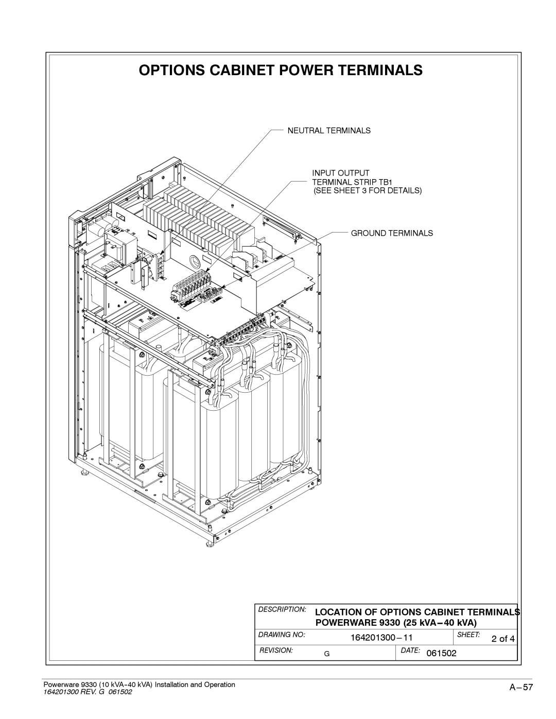 Powerware 9330 operation manual 061502 