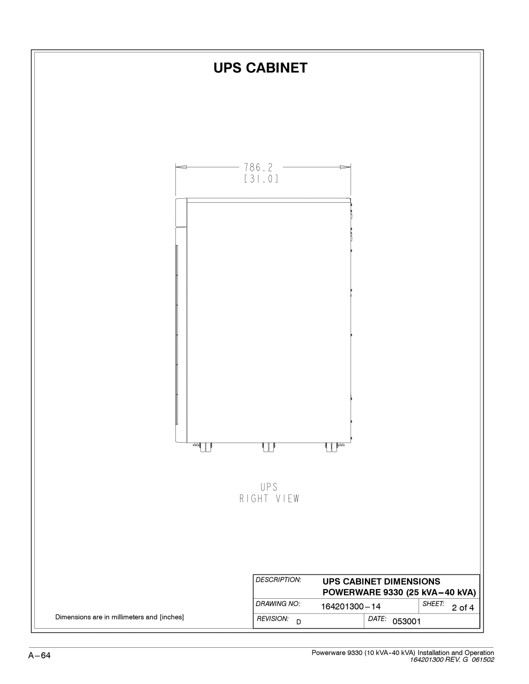 Powerware 9330 operation manual Revision D Date 