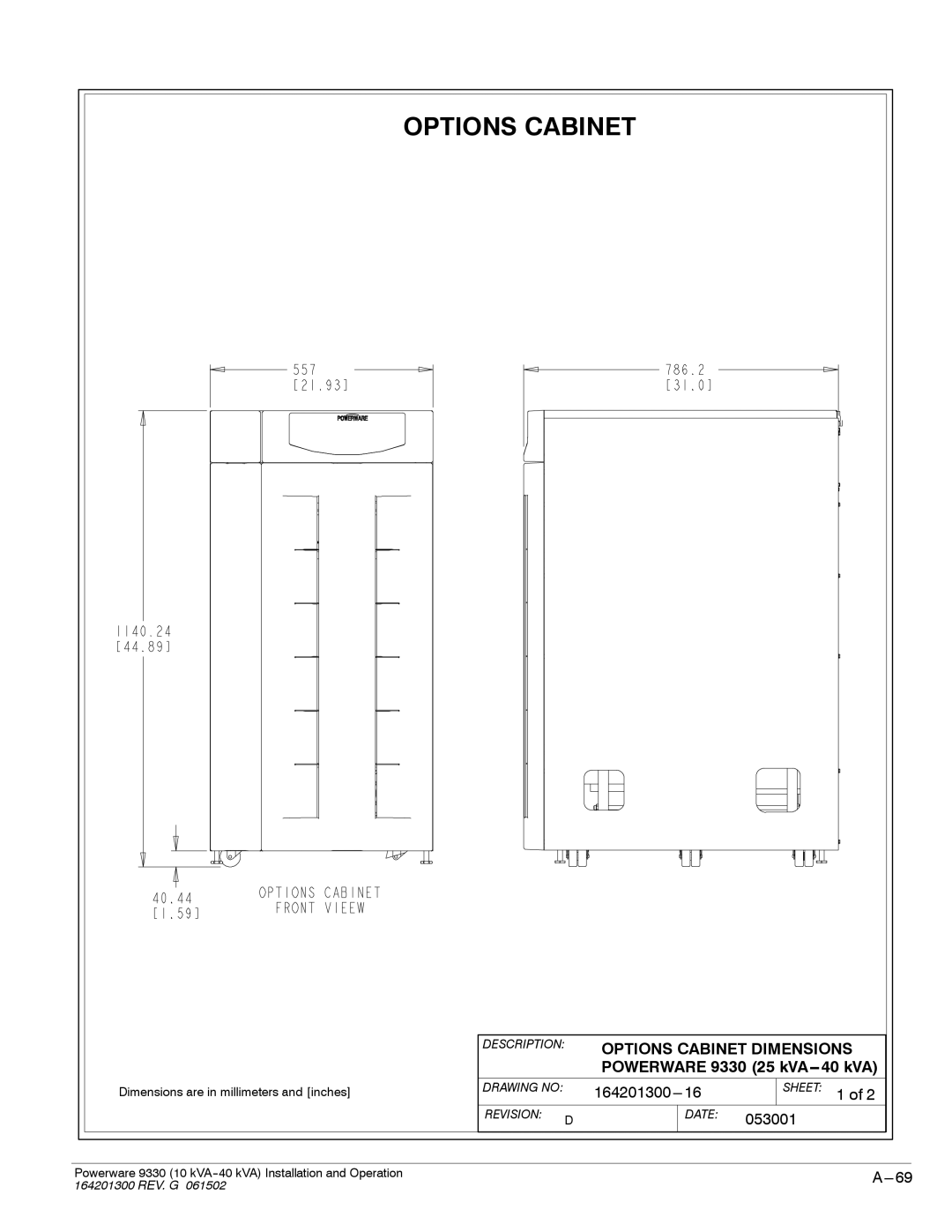 Powerware 9330 operation manual 164201300---16 