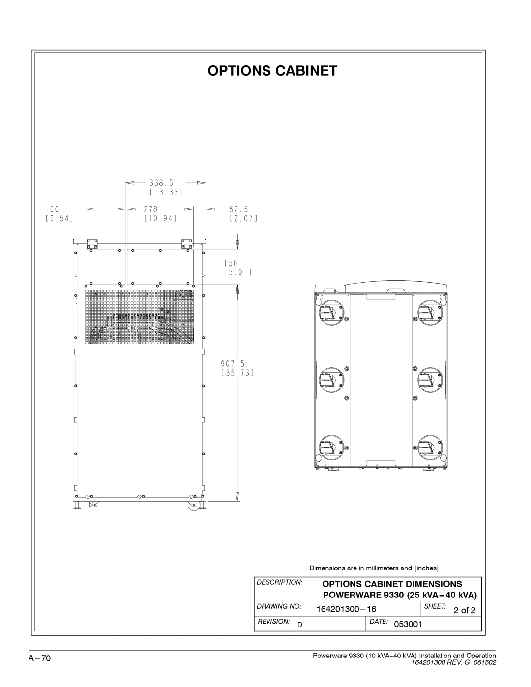 Powerware 9330 operation manual 164201300---16 