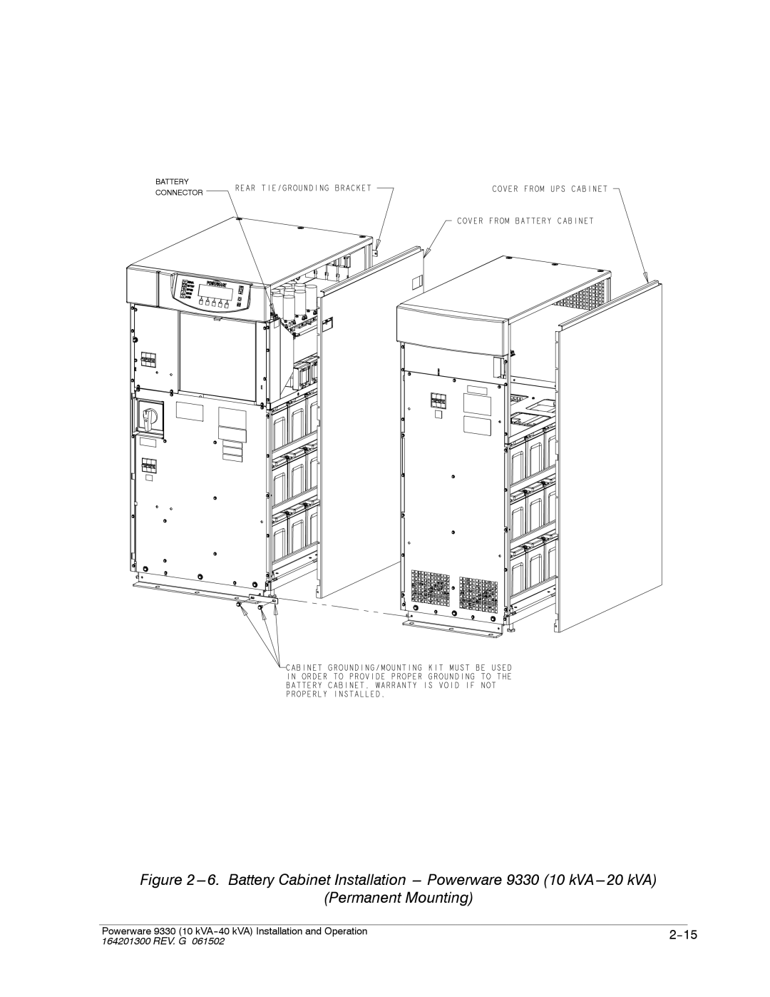 Powerware 9330 operation manual 164201300 REV. G 