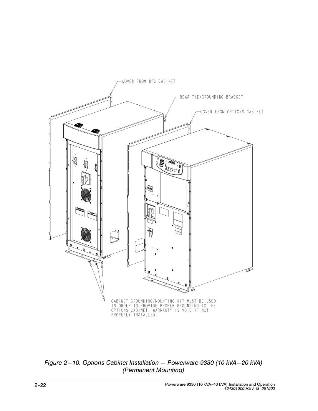 Powerware 9330 operation manual 164201300 REV. G 