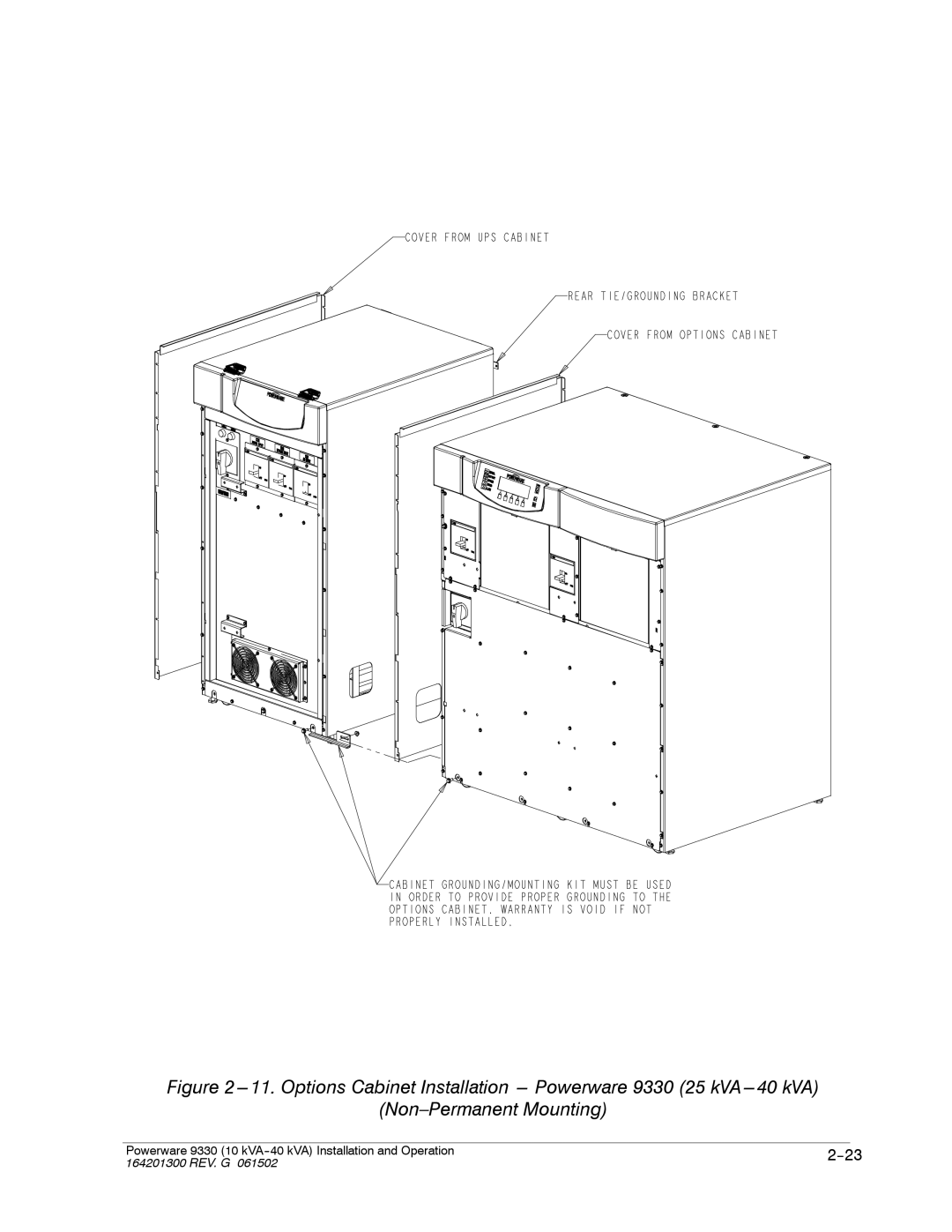 Powerware 9330 operation manual 164201300 REV. G 