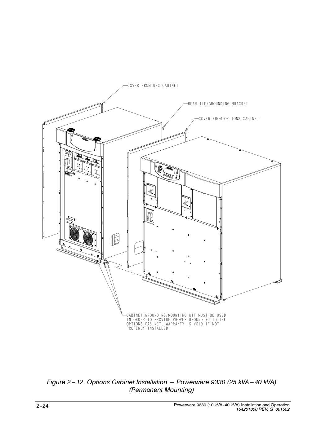 Powerware 9330 operation manual 164201300 REV. G 