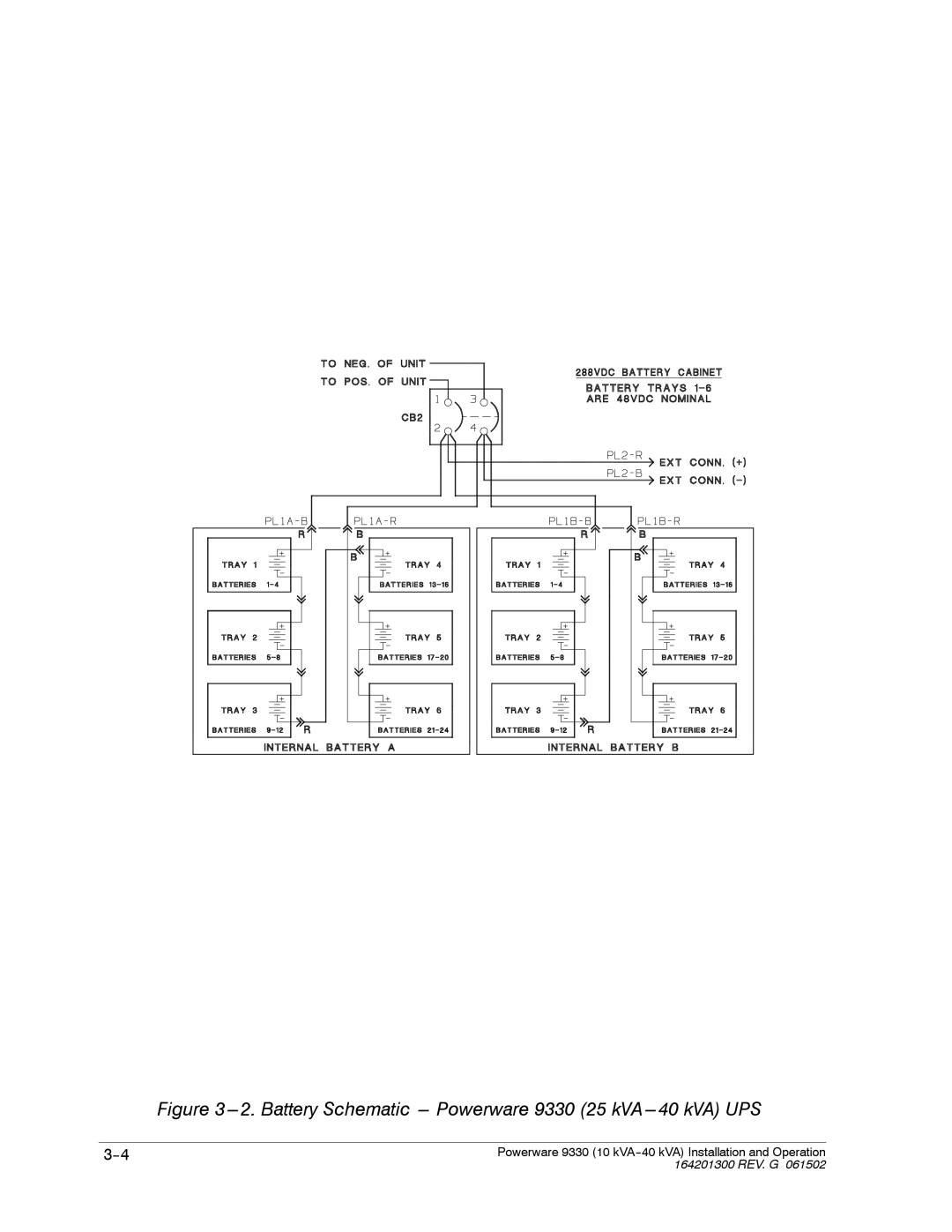 Powerware operation manual Battery Schematic --- Powerware 9330 25 kVA ---40 kVA UPS 