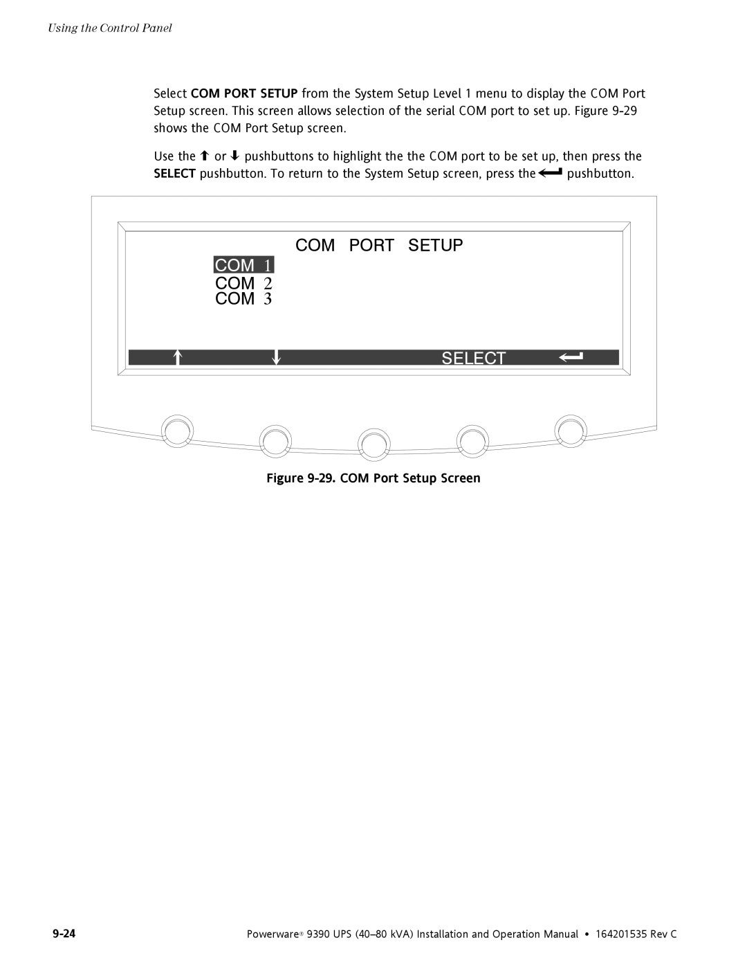 Powerware 9390 operation manual Com 