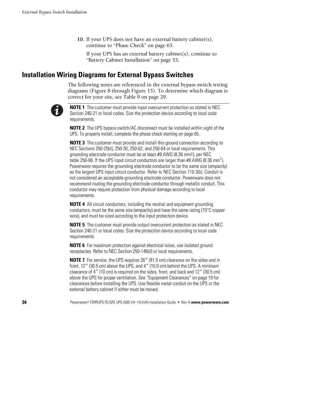 Powerware FE/QFE 500VA manual Installation Wiring Diagrams for External Bypass Switches 