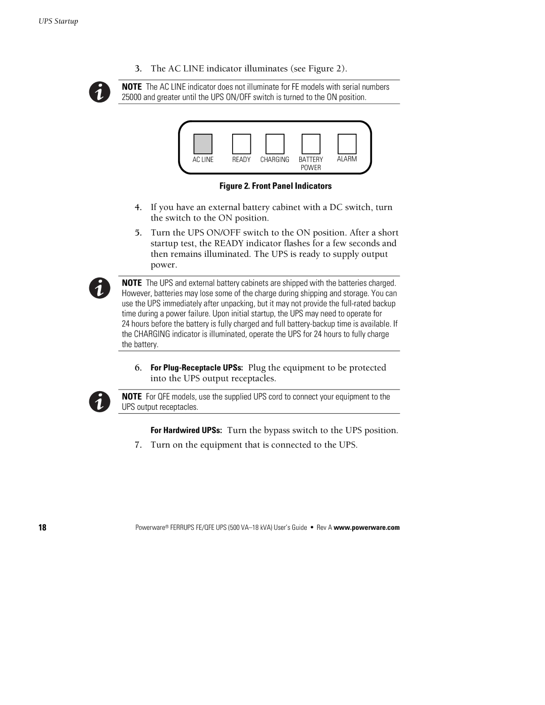 Powerware FE/QFE UPS manual Ld The AC Line indicator illuminates see Figure 