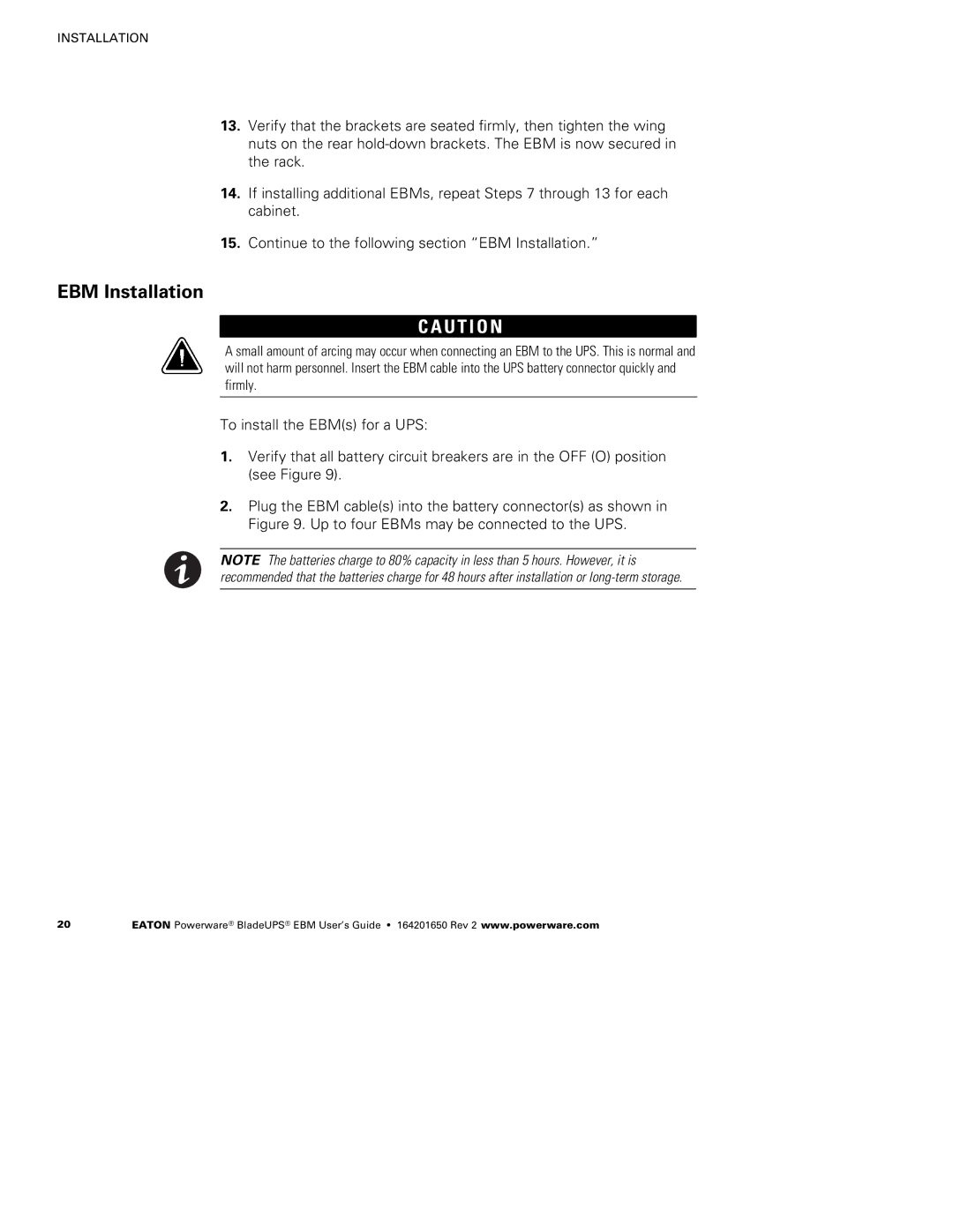 Powerware none manual EBM Installation 