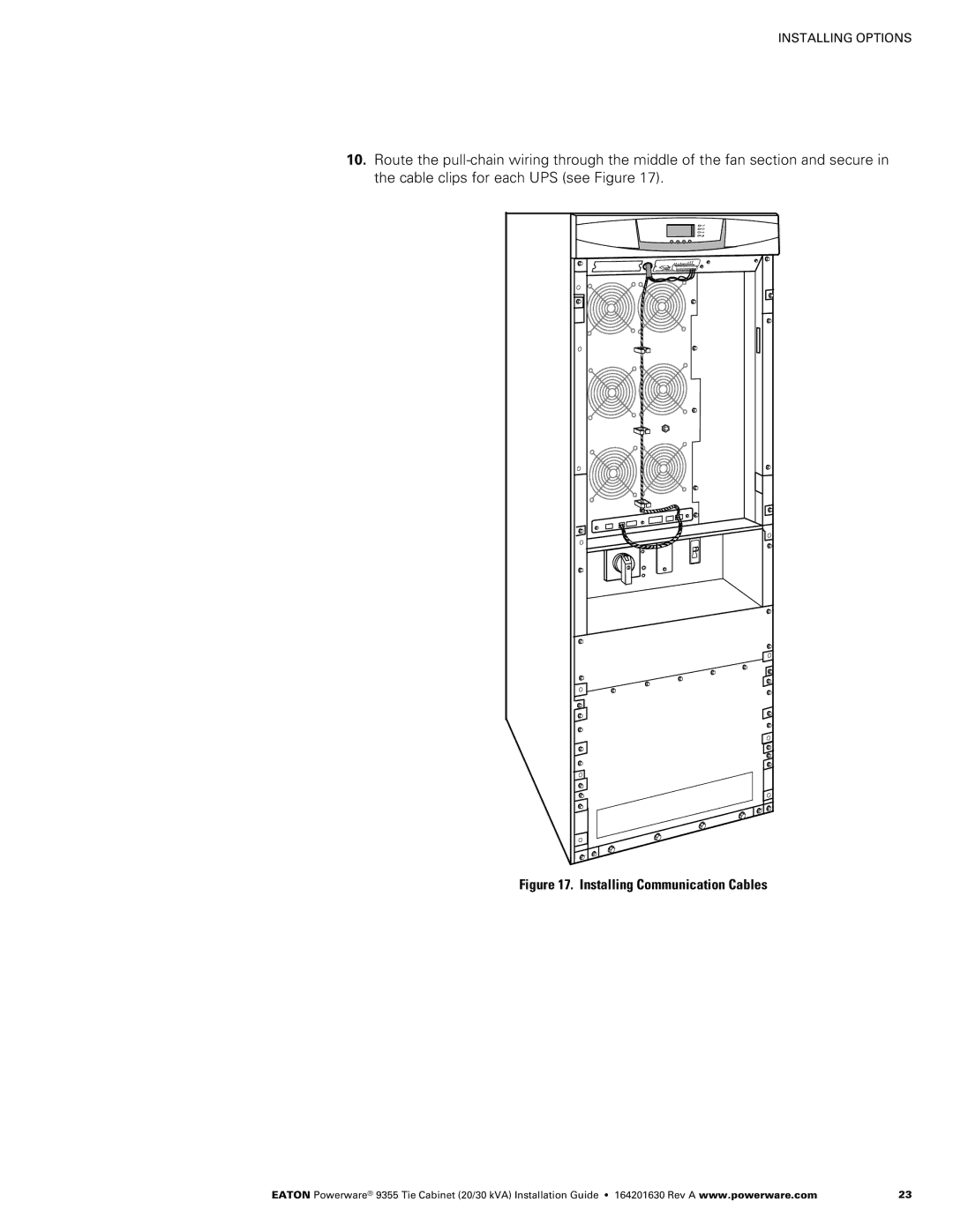 Powerware Powerware 9355 manual Installing Communication Cables 