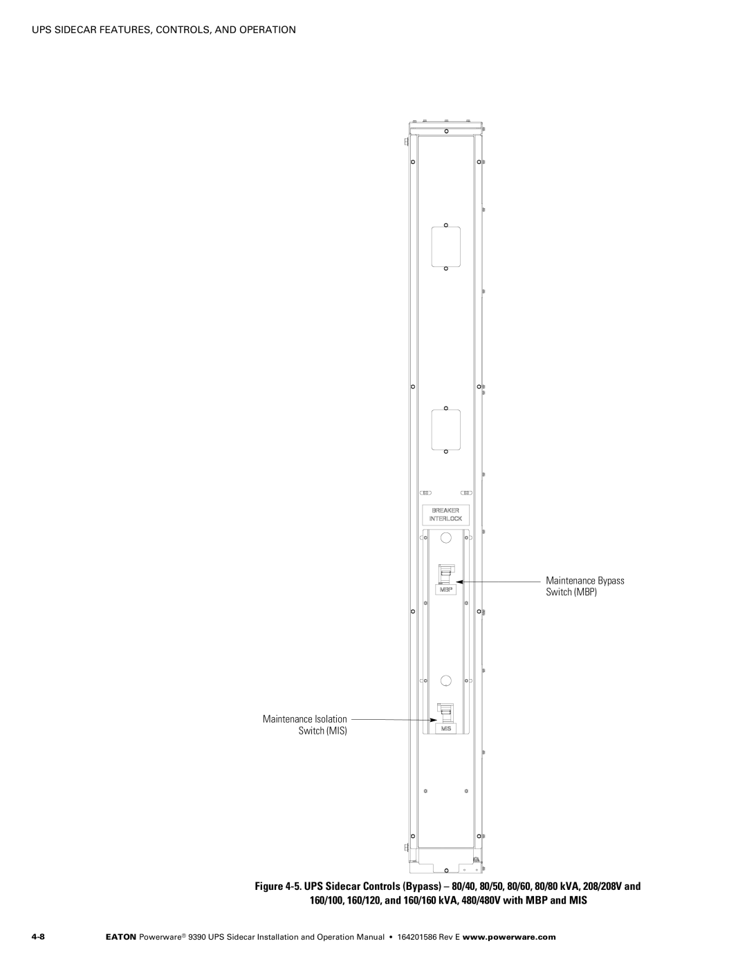 Powerware Powerware 9390 manual Maintenance Isolation Switch MIS 