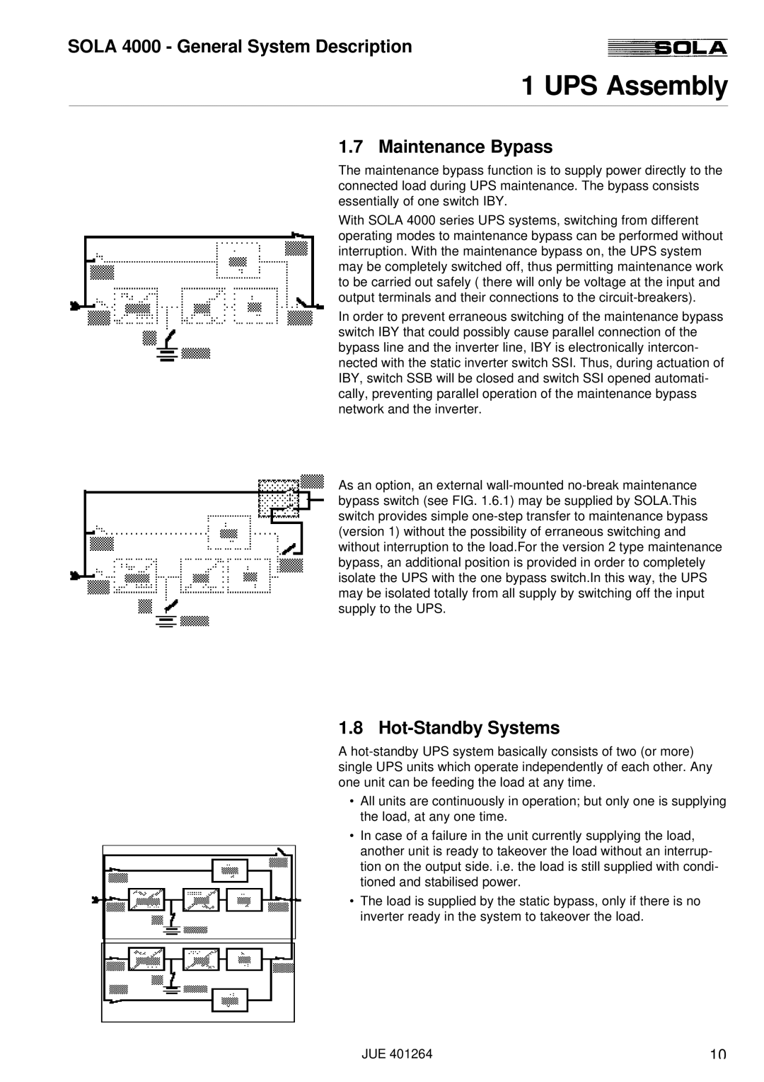 Powerware SOLA 4000 manual Maintenance Bypass, Hot-Standby Systems 