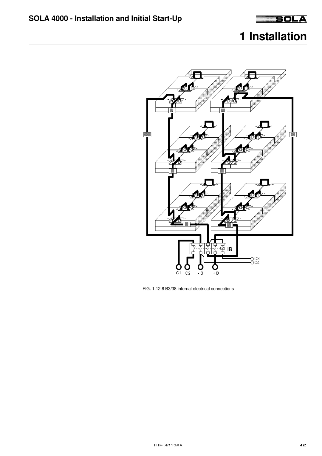 Powerware SOLA 4000 manual 12.6 B3/38 internal electrical connections 