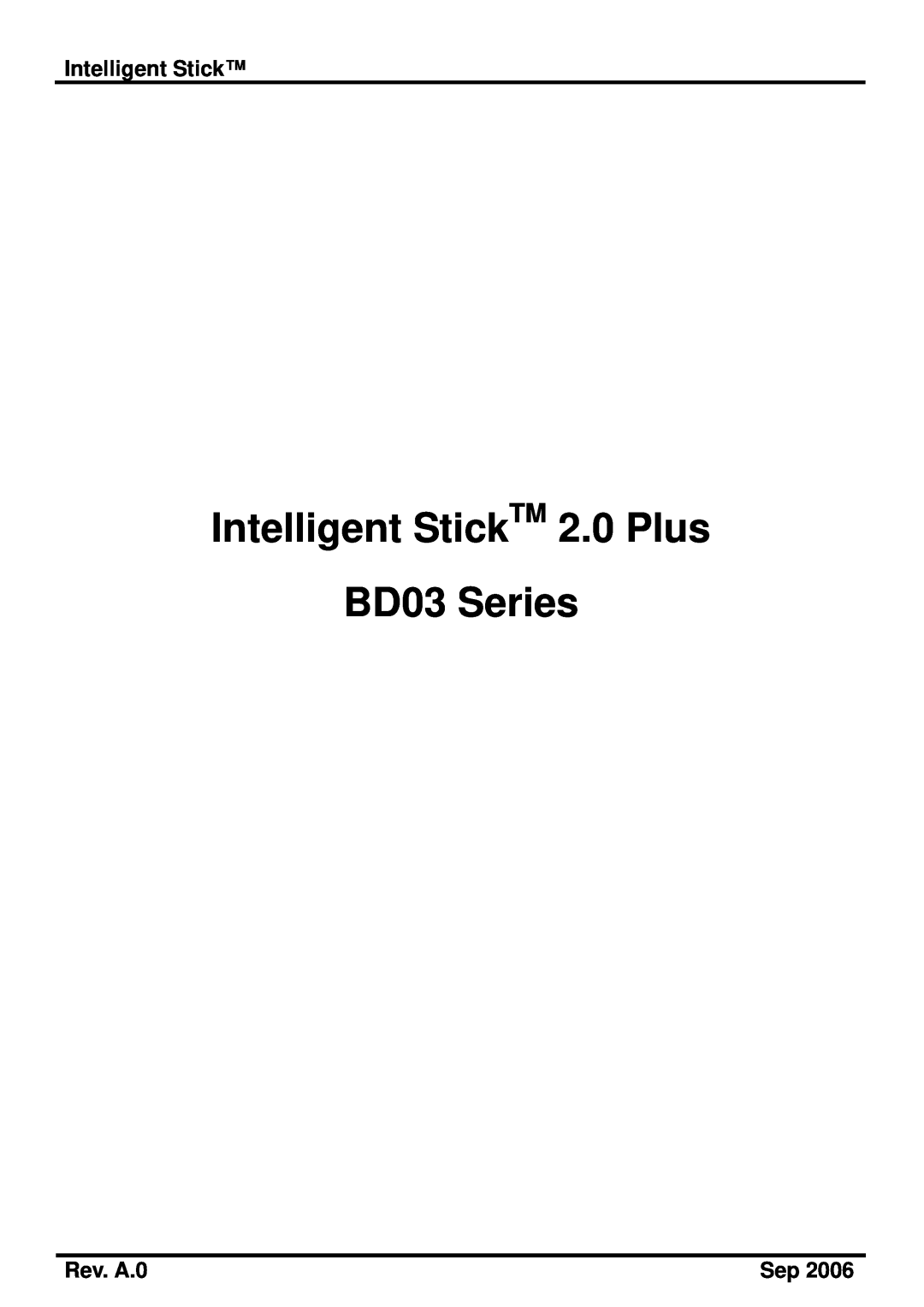 PQI manual Rev. A.0, Intelligent StickTM 2.0 Plus BD03 Series 