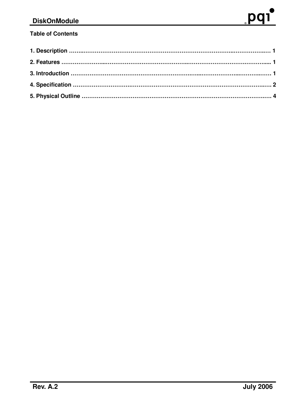 PQI DiskOnModule manual 