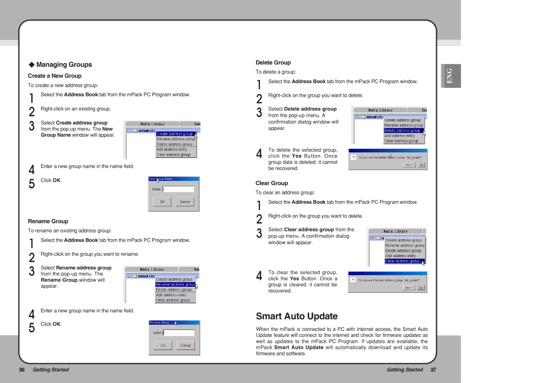 PQI mPack user manual Smart Auto Update, Managing Groups 