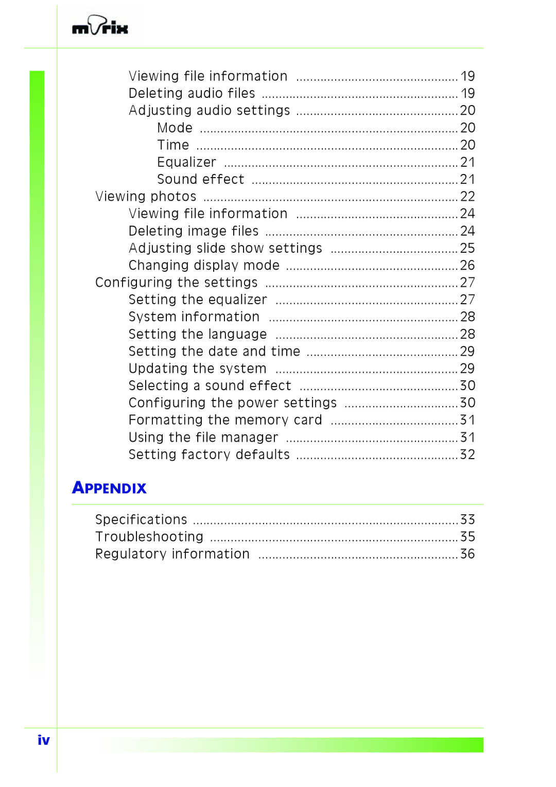 PQI Multimedia Player user manual Ppendix 