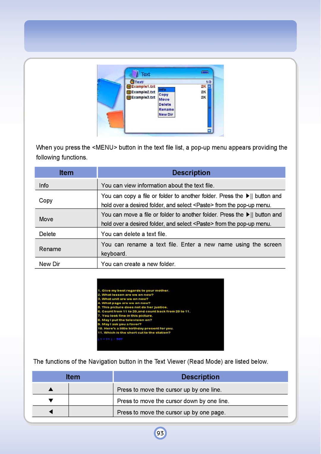 PQI P600 manual Info You can view information about the text file Copy 