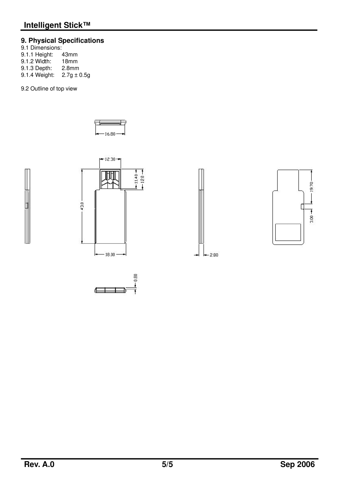 PQI Pro 170 manual Physical Specifications 