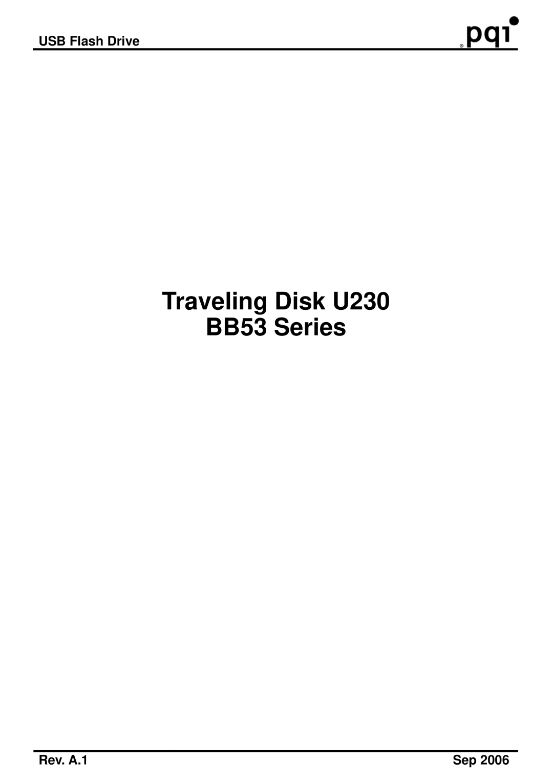 PQI manual Traveling Disk U230 BB53 Series 