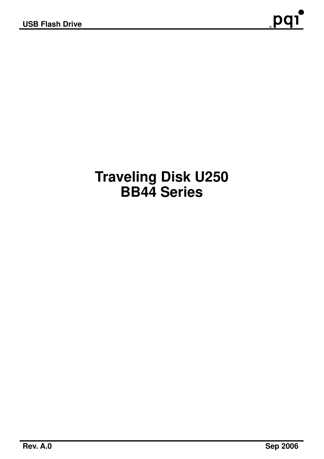 PQI manual Traveling Disk U250 BB44 Series 