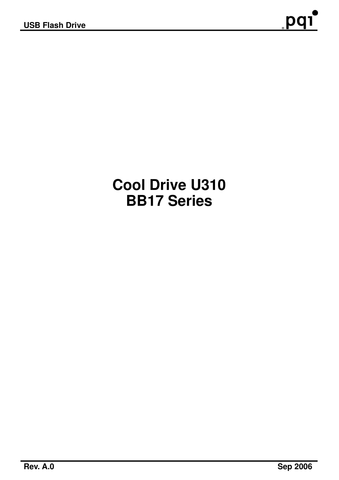 PQI manual Cool Drive U310 BB17 Series 